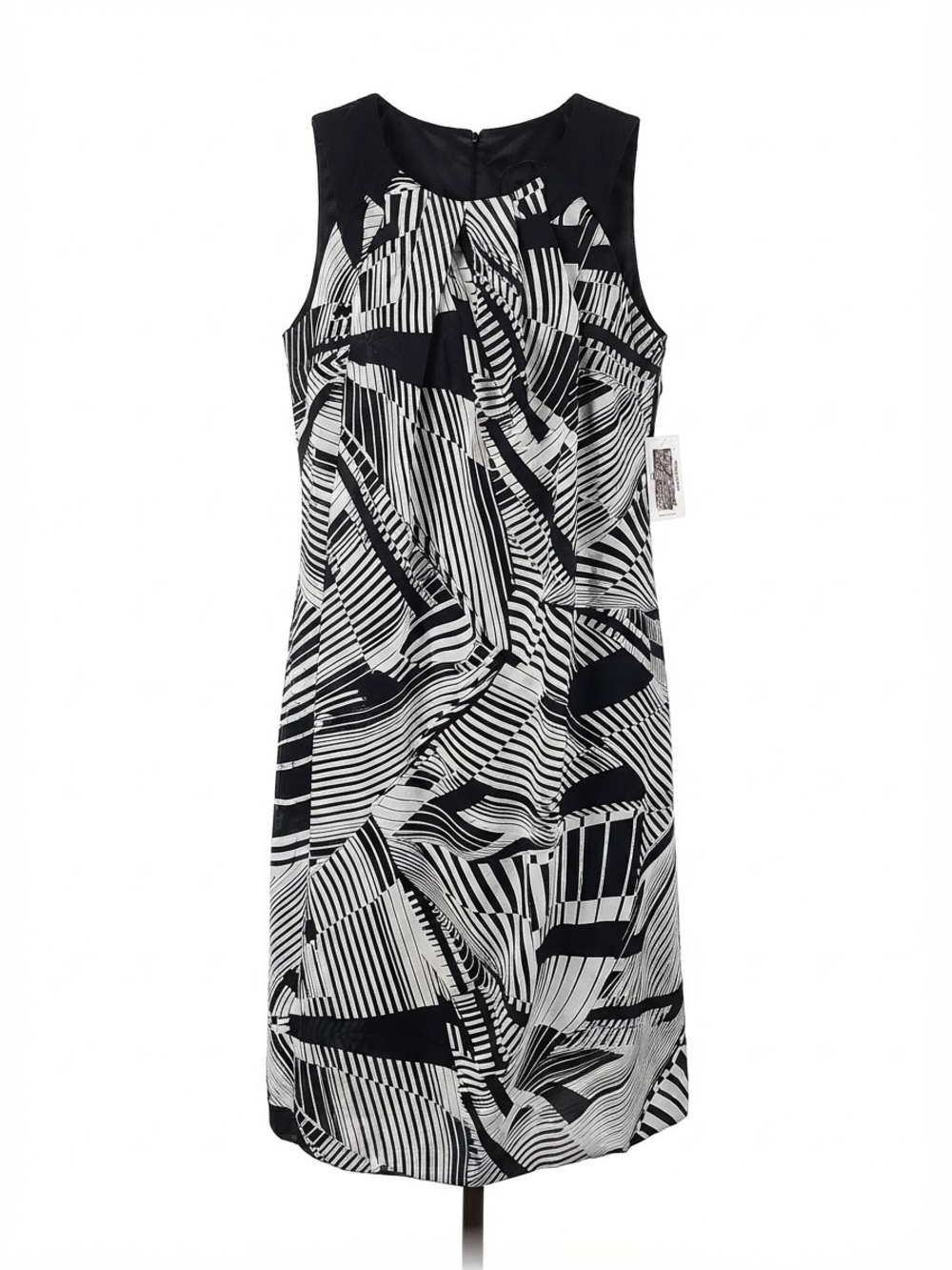 Robbie Bee Black & White Geometric Midi Dress
